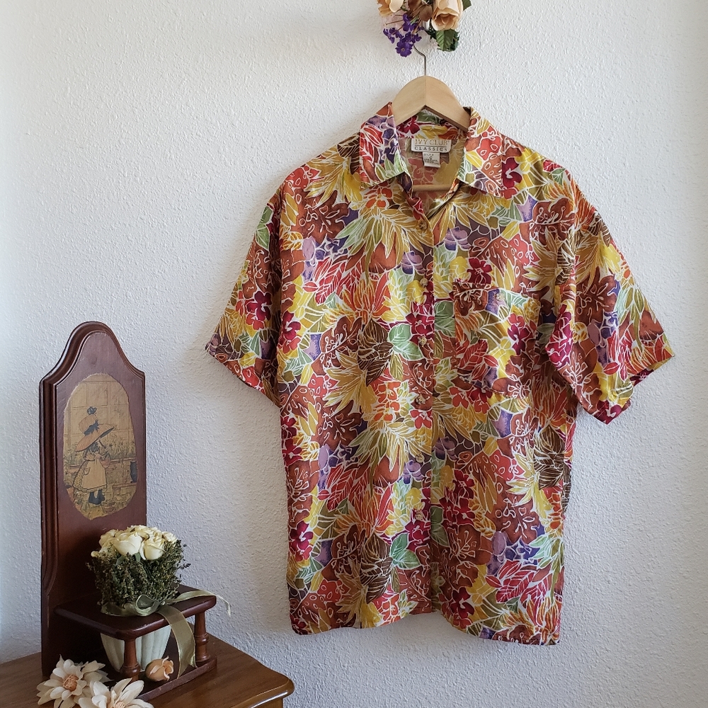 Vtg  1990s blouse silk 100% #